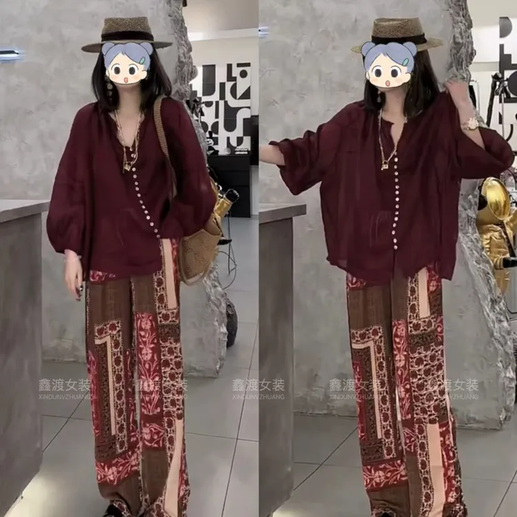 2025夏季新款时尚显瘦气质女士网红洋气两件套百搭款D5817