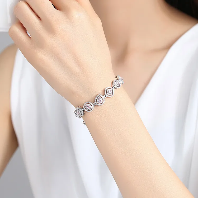 铜合金合成锆石手链 手链手环时尚韩版简约含延长链式女士手饰