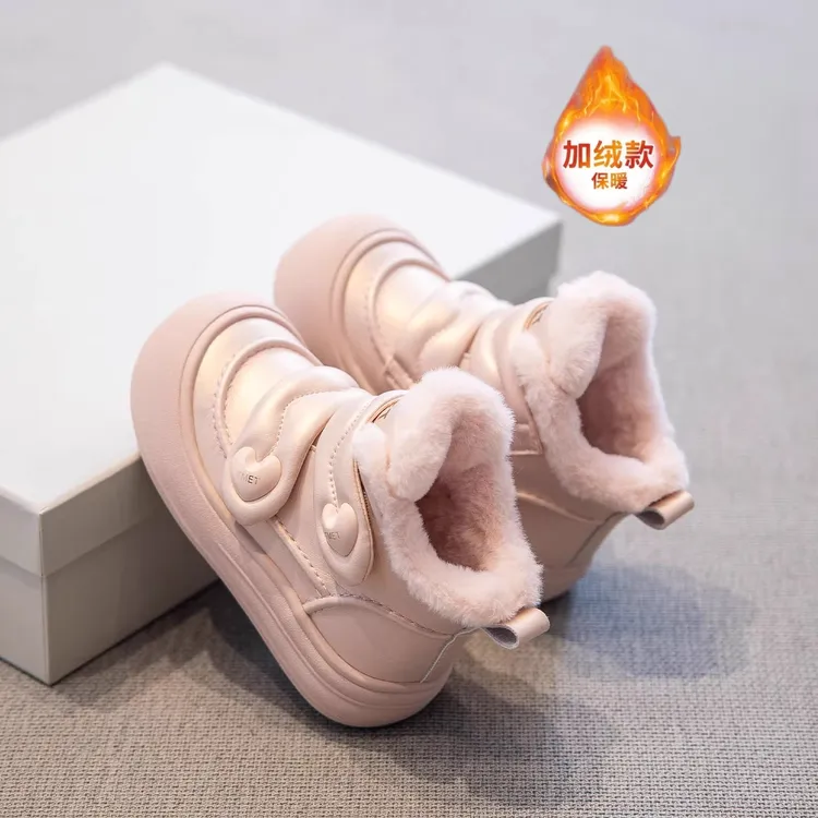 ABC儿童雪地靴冬季款棉靴2025新款女童冬鞋加绒加厚防滑防水靴子