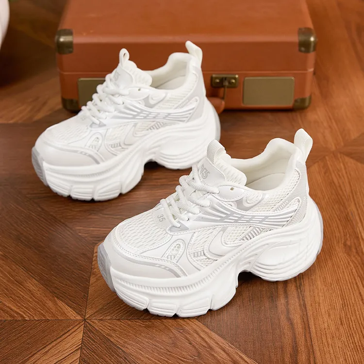 8厘米厚底老爹鞋2025秋冬新款时尚休闲运动鞋小个子百搭内增高鞋