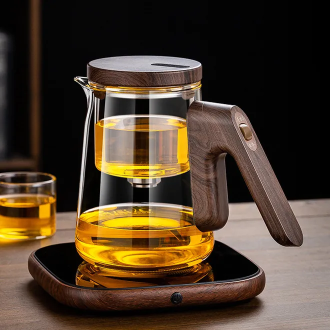 顶壶茶水分离泡茶壶茶器泡茶专用高端磁吸玻璃茶具飘逸杯耐高温
