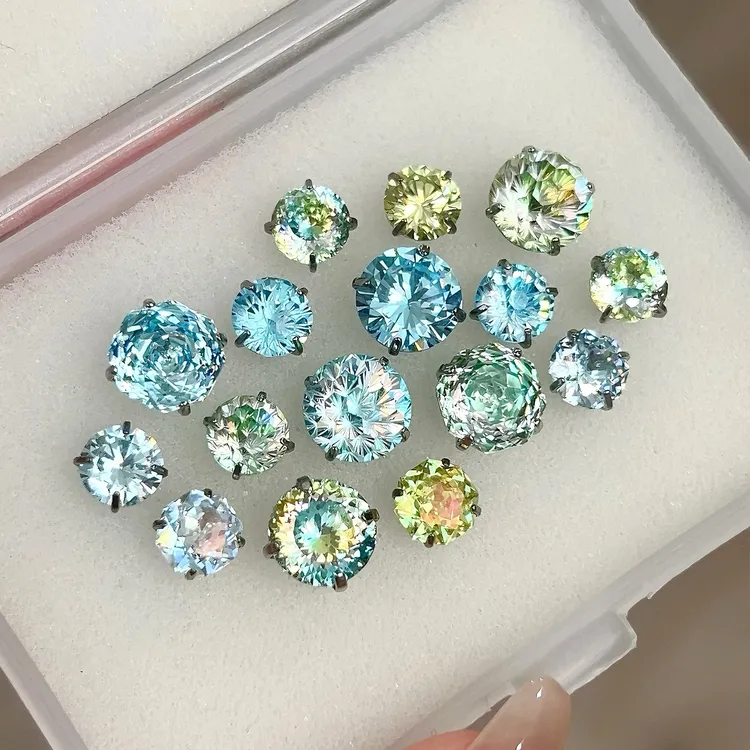 钛钢耳饰 浅蓝海盐RINGRING蓝绿色耳骨钉钛钢养耳耳钉