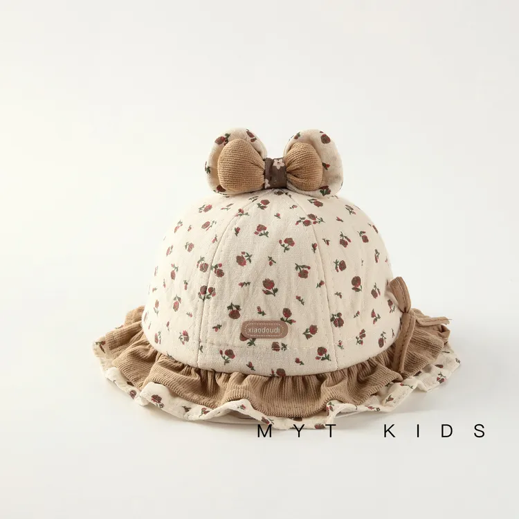 婴儿帽子秋冬季宝宝渔夫帽可爱超萌女宝外出公主风盆帽洋气小月龄