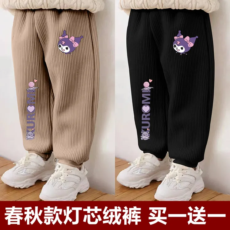 春秋款儿童裤子女童洋气百搭长裤宝宝外穿束脚裤女孩薄款灯芯绒裤