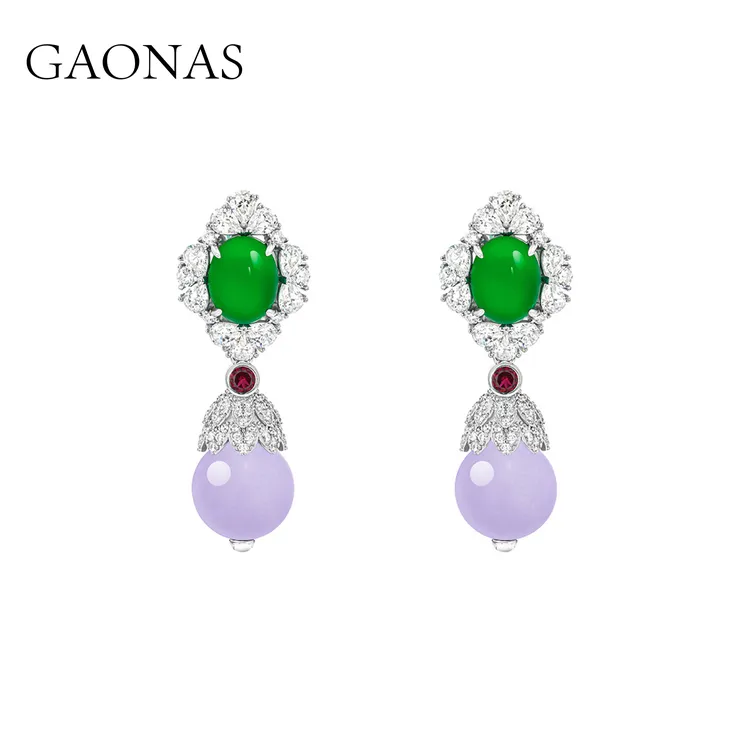 GAONAS 凤钗紫 贵气东方美紫色耳环11621EPR