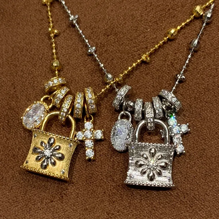 铜合金项链 重工轻奢小众复古流苏项链女简约个性时尚颈链锁骨链