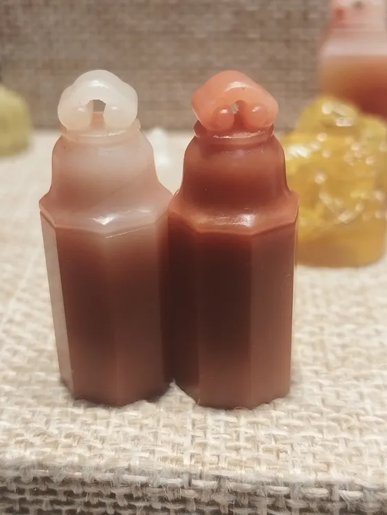 老挝石如意对章，好看