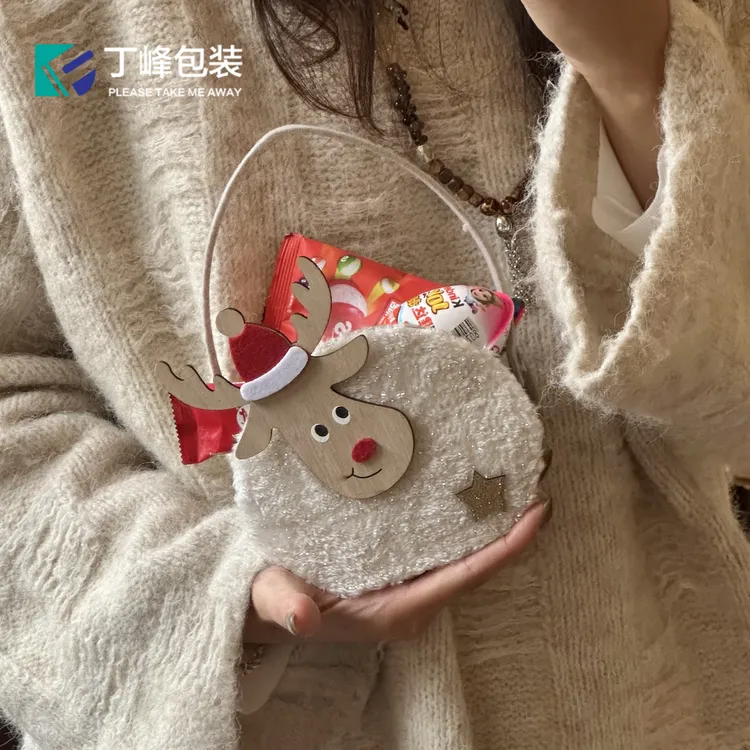 丁峰包装【10个包邮】圣诞节苹果包装袋平安夜苹安果无纺布手提袋