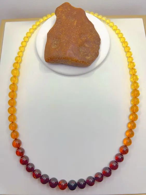 【包邮】天然琥珀项链女士挂件时尚款长链KAHRIWA ZANJIR彩色1