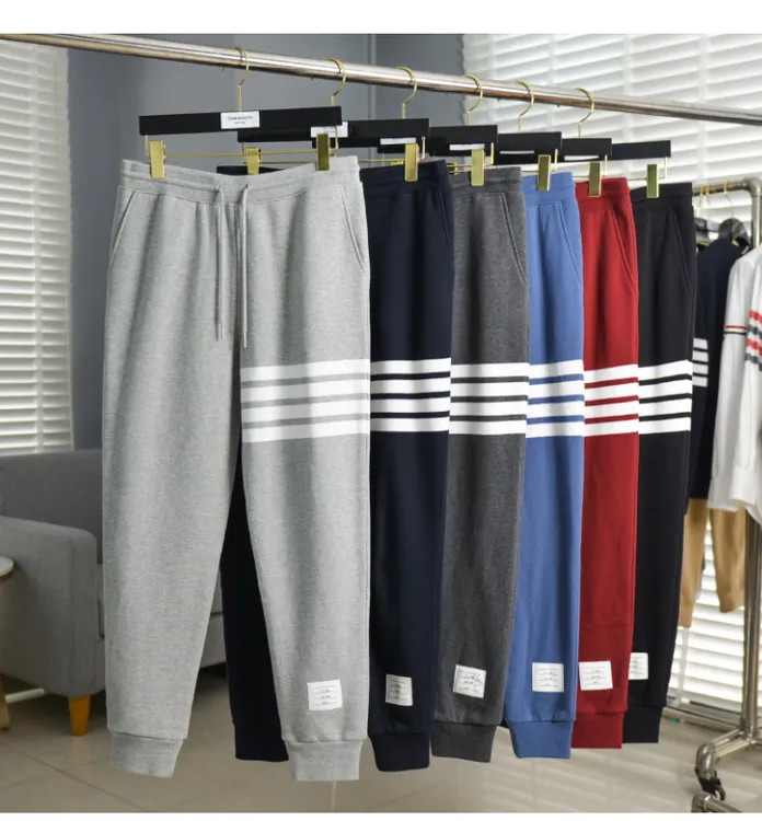 T纯棉平纹华夫格卫裤秋冬休闲卫裤TB舒适运动裤tb束脚裤