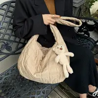 小众风ins包布包日系单肩包休闲简约菱格网红托特包大容量百搭