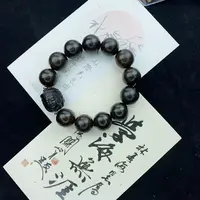 增香沉香木15*15MM沉木三面佛圆珠男女文玩手串 SPY-0287
