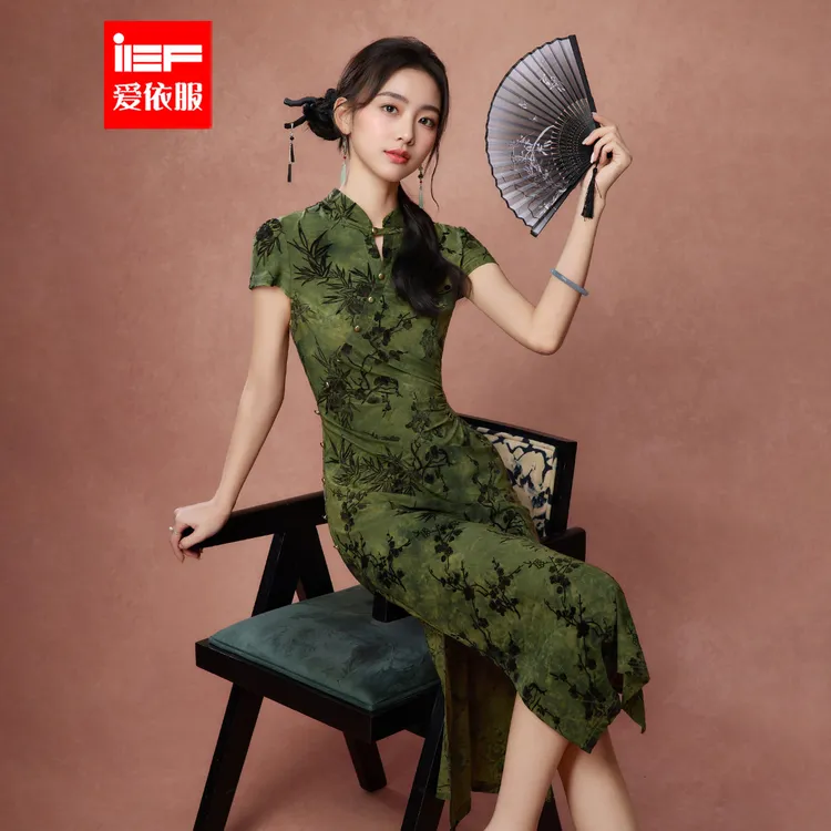 IEF/爱依服2025新款秋季时尚显瘦修身国风气质设计师新中式旗袍