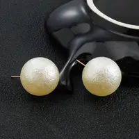 铜合金仿珍珠耳饰 【皓月当空】法式极简轻奢时尚棉花珠耳钉M0059