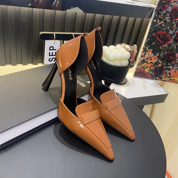 女鞋方头细跟高跟鞋黑色细高跟通用一脚蹬法式单鞋女士包头性感