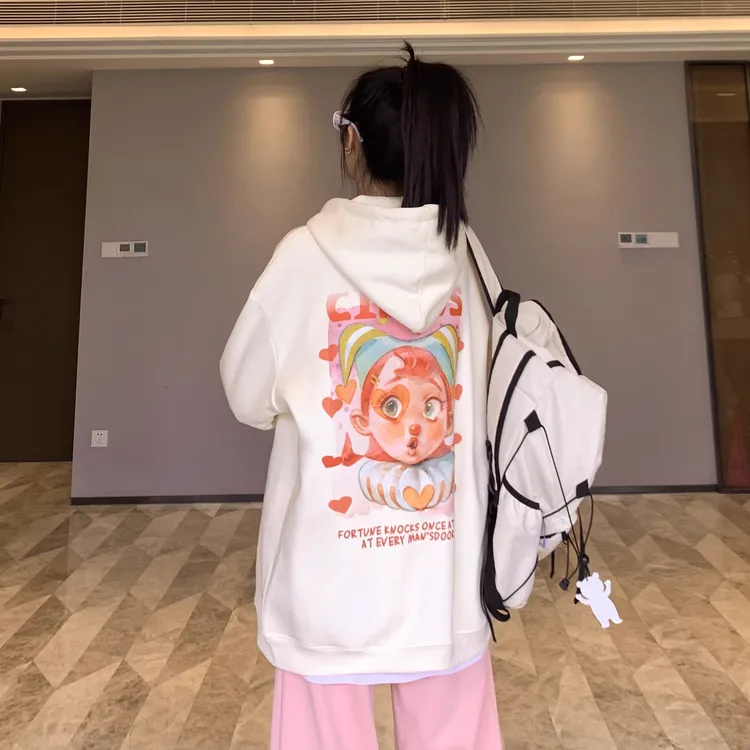 顶瓜瓜大码300斤美式街头休闲连帽卫衣男女秋冬新款宽松显瘦上衣