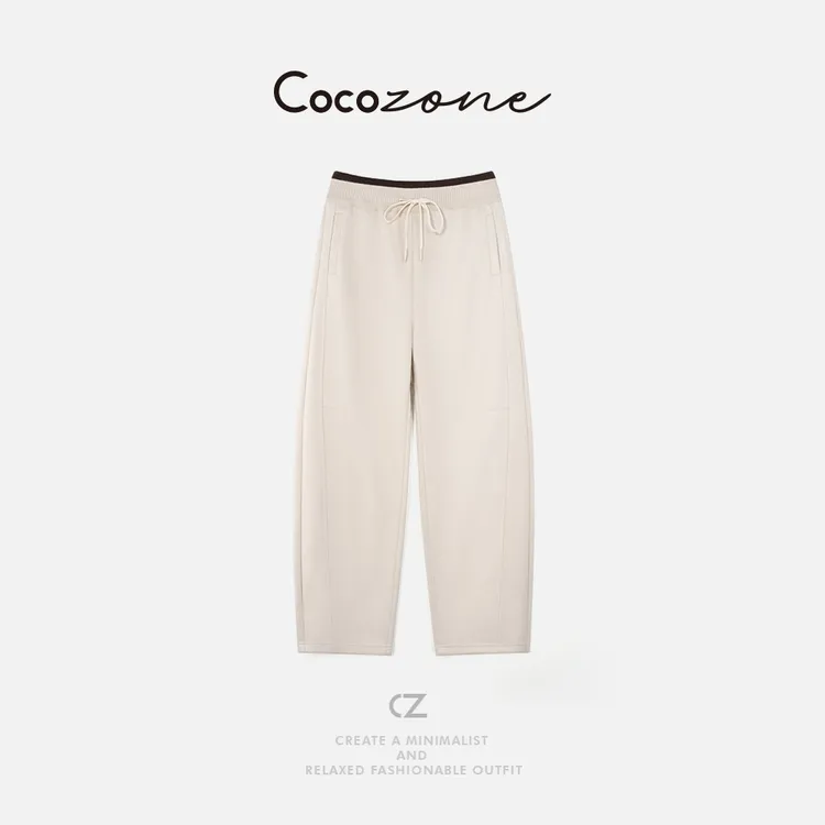 COCO ZONE刘一一“糯米裤” 加厚抽绳弯刀阔腿糯米裤CD2A2614