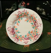 【雨溪山房】红绿彩紫藤花壶承壶垫茶器