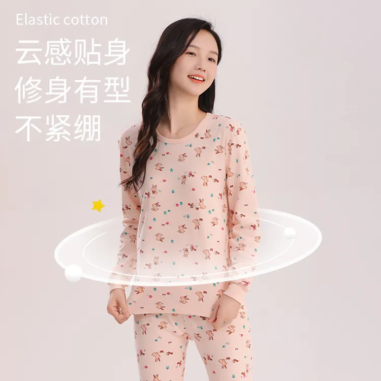 25新款大童甜美秋衣秋裤女童全棉毛衫儿童纯棉打底保暖内衣套装