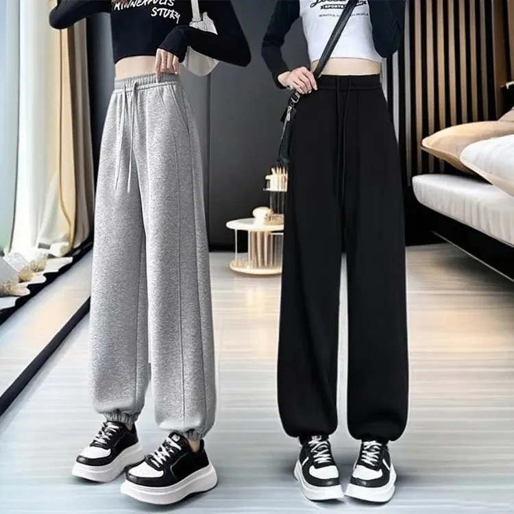 中大童束脚裤女童裤子春秋款高腰简约大气休闲裤女孩窄版洋气百搭
