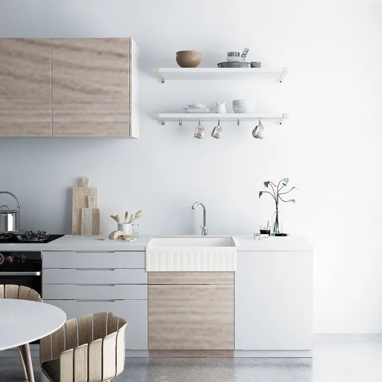 宾丽法式厨房陶瓷水槽3318N竖纹光面耐火土Fine Farmhouse Sink