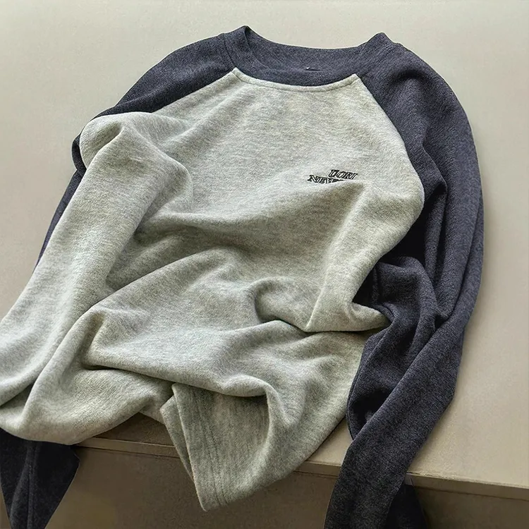 儿童秋冬百搭打底衫2025新款中大童双面绒长袖男童潮拼接厚款上衣