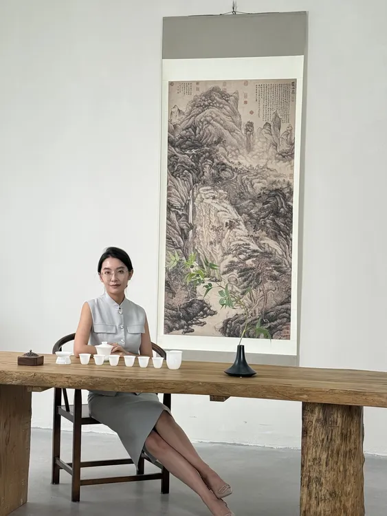 云见《庐山高》明·沈周·玄关·家庭·装饰画·高清微喷2600*1050