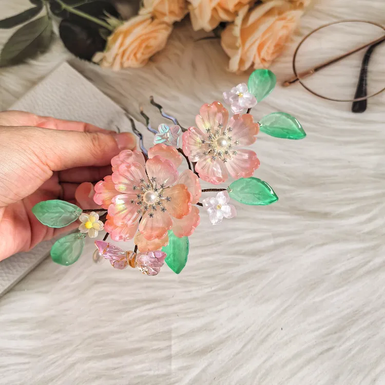 琉璃发簪发梳 纯手工发簪 汉服发饰