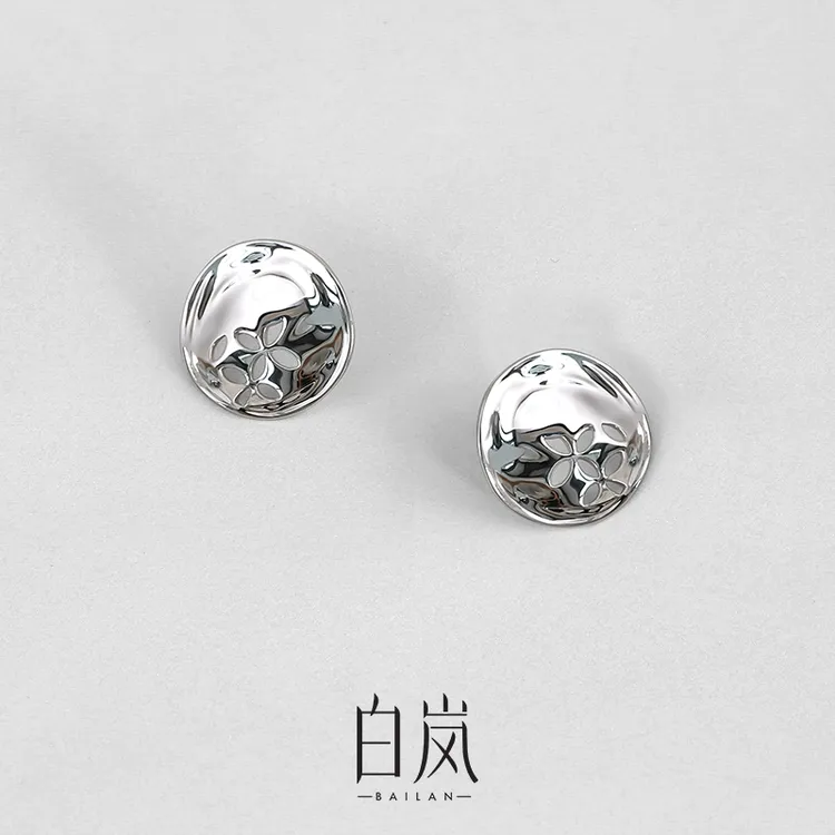 925银耳饰 【7月上新】白岚花影耳钉925银耳环女新款设计气质ED4660