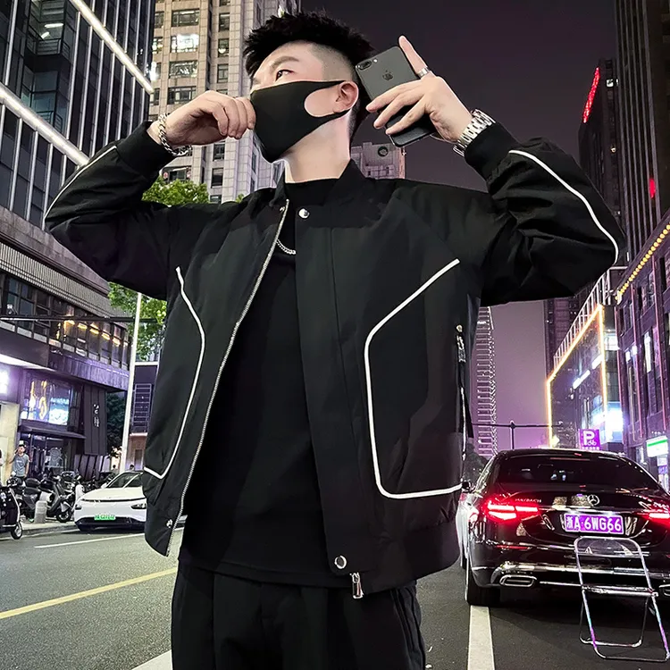 外套男款春秋季2025新款网红洋气炸街男装衣服痞帅棒球领休闲夹克