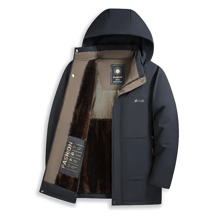 中年男士棉衣外套爸爸装冬季加绒加厚保暖棉服中老年爷爷棉袄上衣