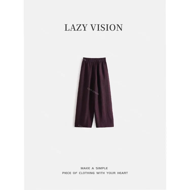 LAZYVISION新款时尚醋酸垂感直筒女士休闲裤ZMD-27980 ZMD-29473