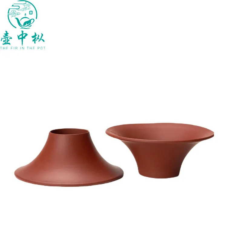 潮州朱泥手工投茶器盖置漏斗实用壶盖托泡茶工具紫砂壶倒茶器茶道