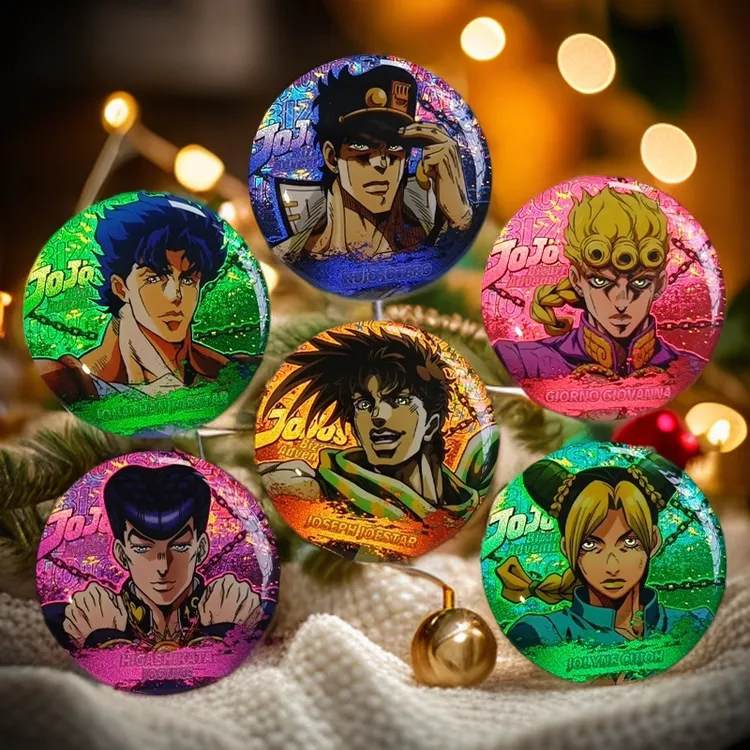 JOJO的奇妙冒险双闪反光吧唧承太郎乔巴纳空条同人谷子微章挂件