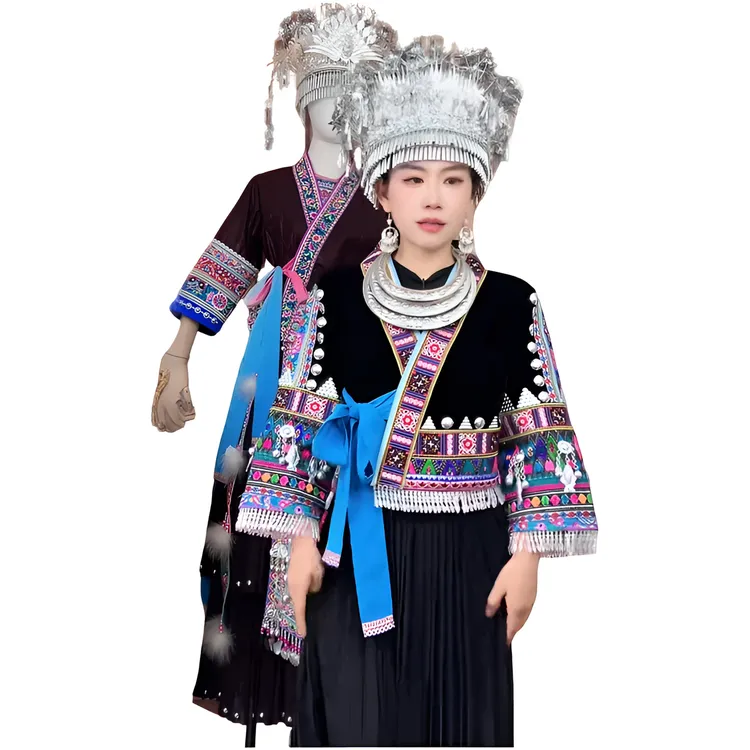 苗族传统工艺精美民族风盛装上衣