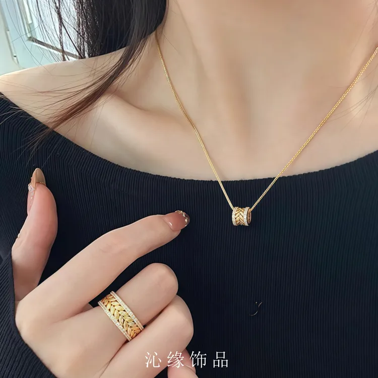 铜合金项链 韦雪同款岁岁平安ins麦穗项链女高品质时尚锁骨链气质