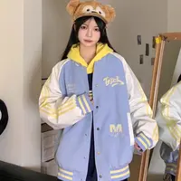 原宿国潮字母刺绣棒球服外套女秋冬新款夹克卫衣美式高街潮流