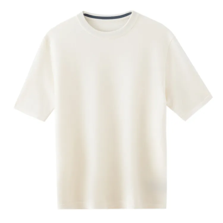 专柜精品】男士小山羊绒半袖【康赛妮18针68支3股纱】高支高密短袖