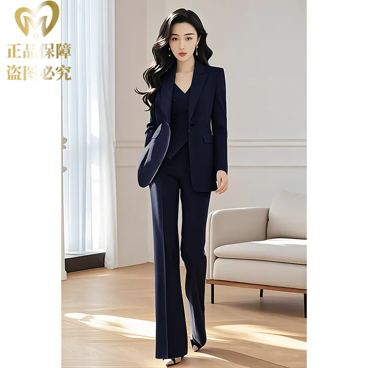 藏青色百搭西装高级感套装通勤时尚休闲春秋季爆款外套网红爆款
