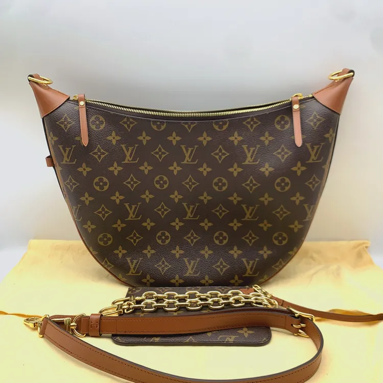 99新 LouisVuitton/路易威登 loop大月亮包豌豆包芯片款 大号原始