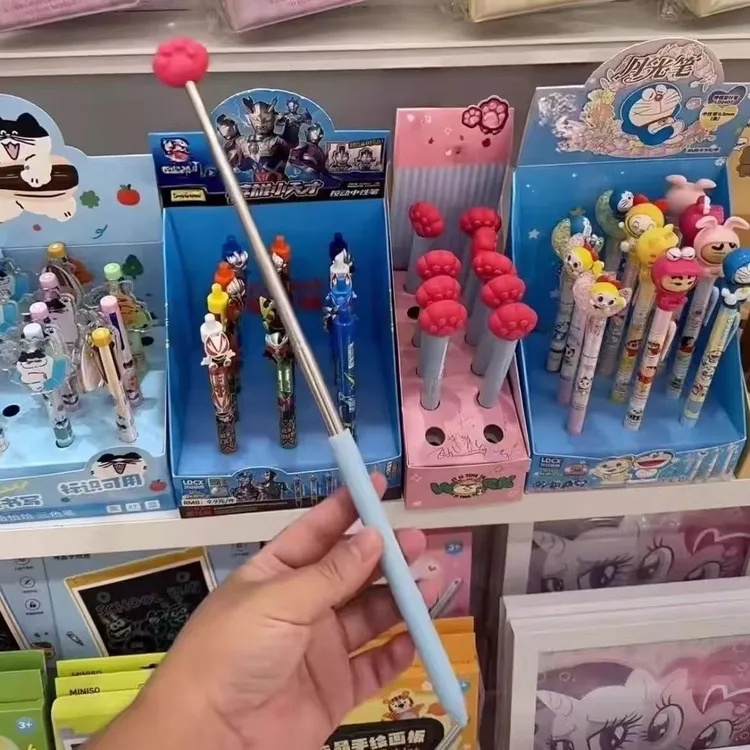 （利灵）卡通猫爪伸缩中性笔创意趣味可伸缩玩具笔耐用签字笔