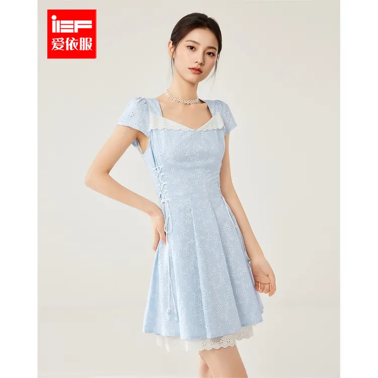 IEF/爱依服2025夏季新款通勤温柔气质法式减龄度假千金风女连衣裙