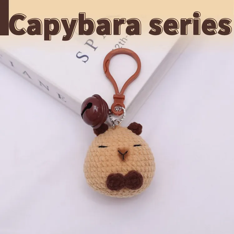 手工钩针卡皮巴拉毛线玩偶成品钩织挂件水豚Capybara伴手礼针织
