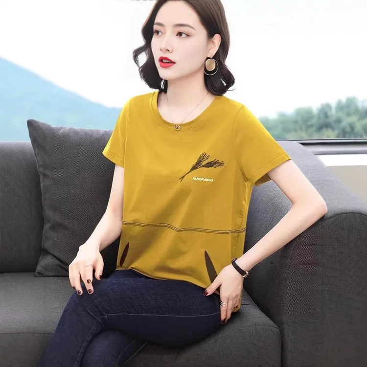 新款T恤短袖女打底衫韩版气质大码女装小衫女式上衣服
