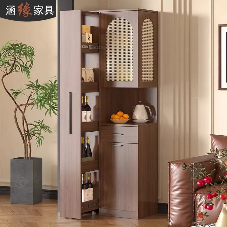 转角酒柜客厅靠墙展示柜中古风餐边柜墙角柜家用三角柜置物架7S52