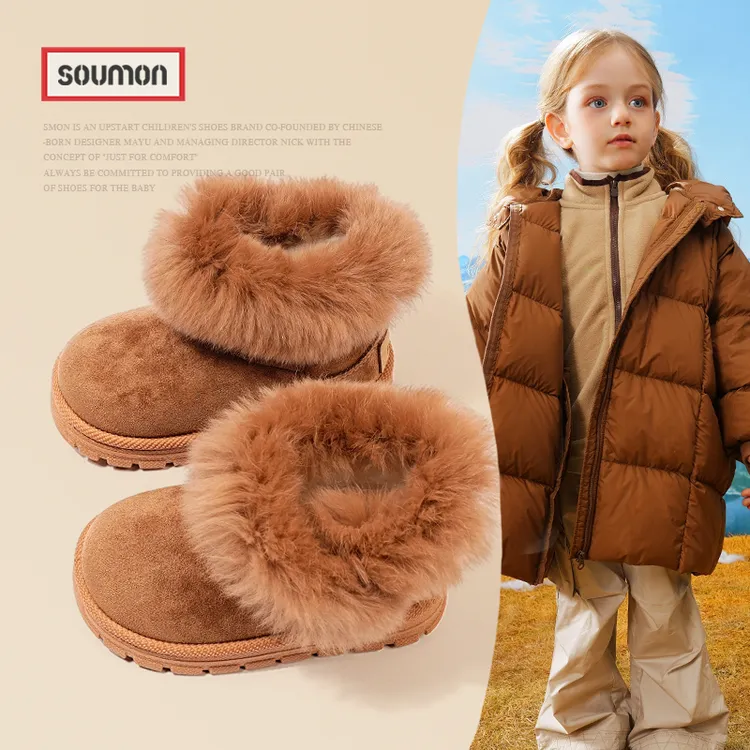 特价儿童雪地靴冬季加绒加厚女童棉靴外穿保暖大棉靴软底宝宝靴冬