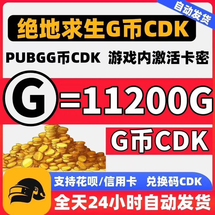 PUBG绝地求生11200G币金币CDK充值金币吃鸡游戏币官方充值兑换码