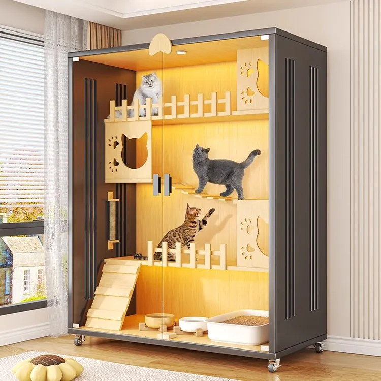 猫别墅猫笼超大自由空间猫阳台养猫神器家用室内猫屋猫厕一体猫窝