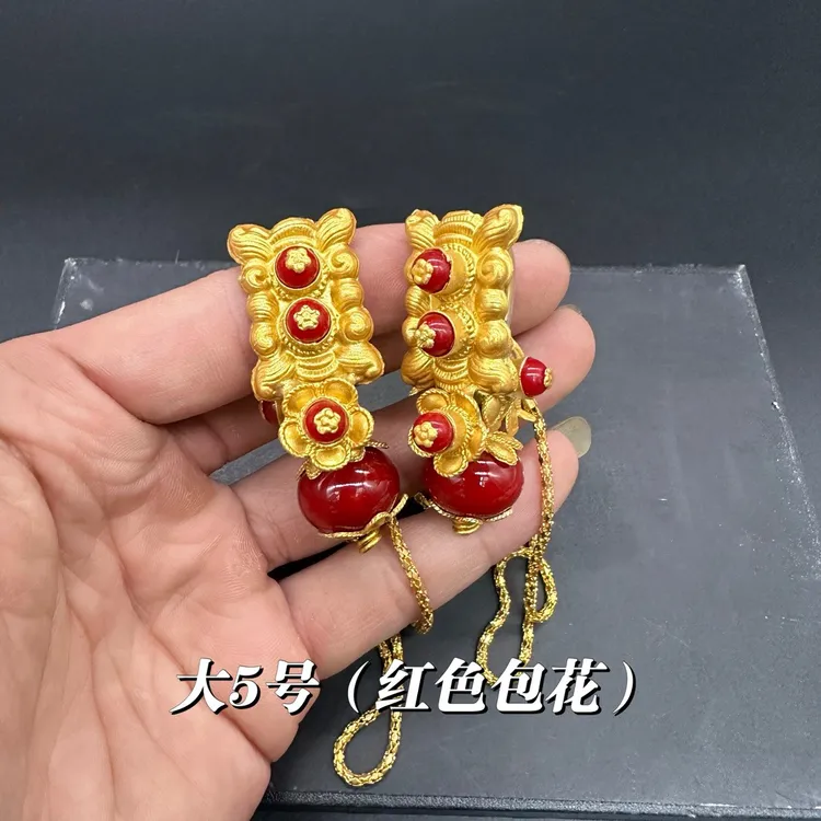 铜合金耳饰 尼泊尔铜合金手工耳环不掉色大号包花