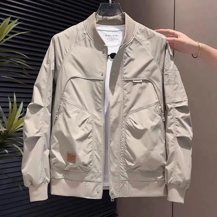 棒球服夹克男2025秋季新款潮牌工装男装美式复古修身飞行员外套男